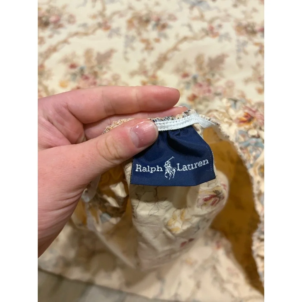 Rare Ralph Lauren Twin Fitted Sheet Baskets And Bows Cottagecore Grandmacore